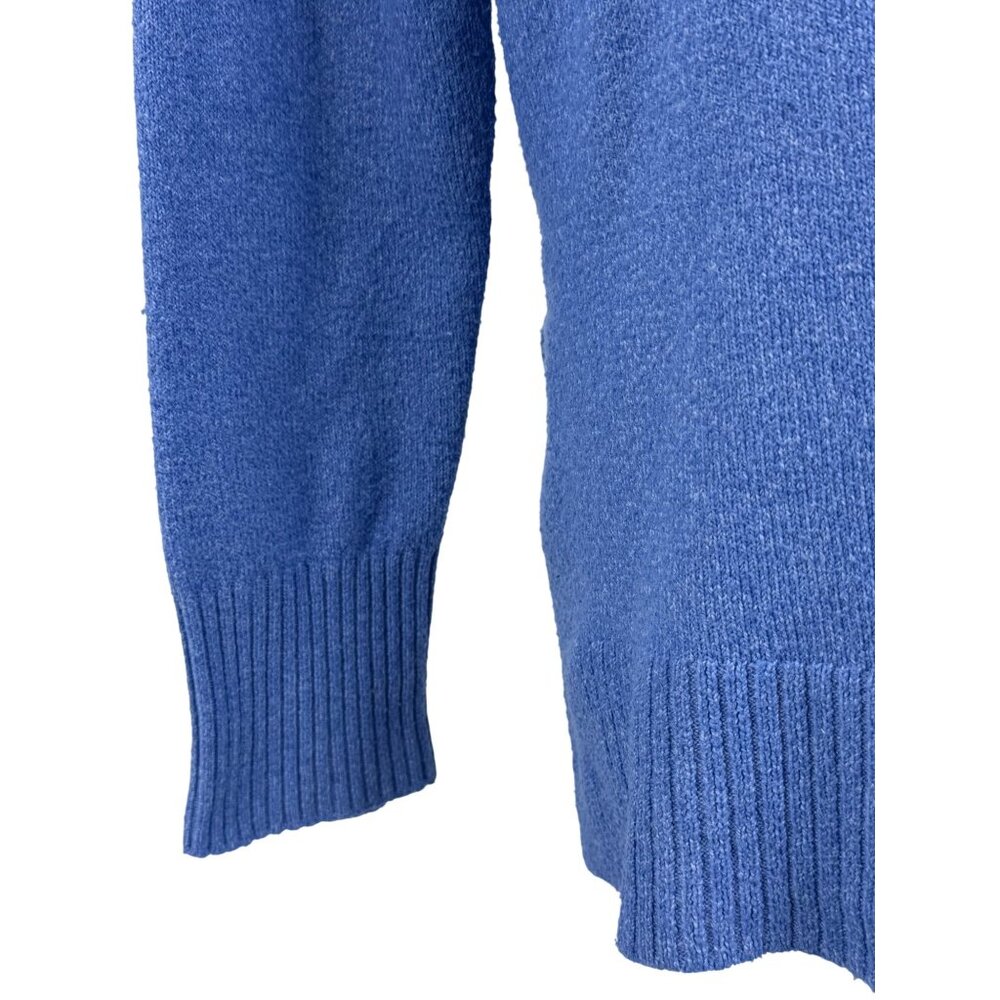 Tahari Blue Mock Neck Ribbed Sweater | Coastal Grandmother Quiet Luxury Preppy S - Picture 15 of 16
